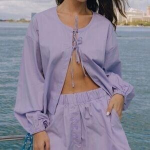 Daily Drills Light Purple Poplin Tie Top